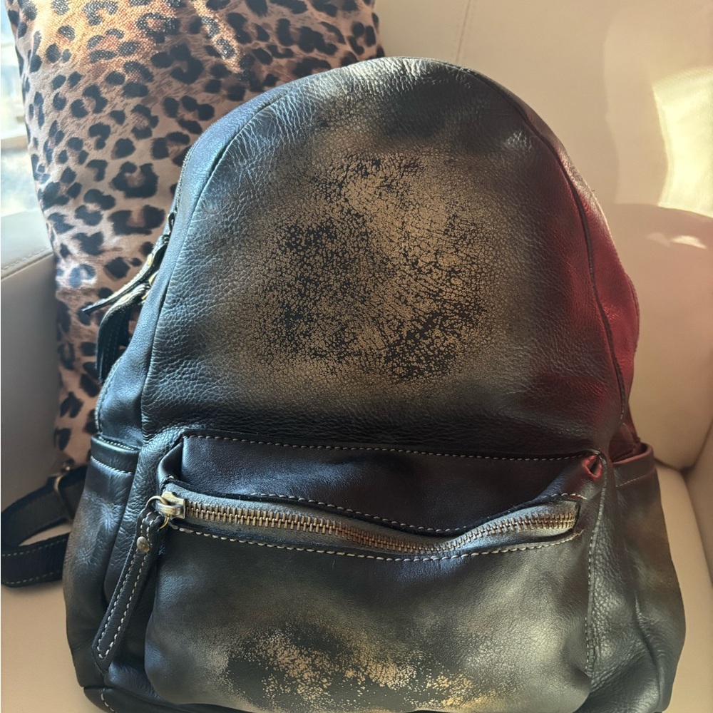 Lusher Explorer Leather Backpack Raw Onyx - New without Tags